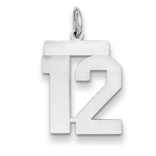 14k White Gold Medium Polished Number 12 Charm hide-image