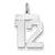14k White Gold Medium Polished Number 12 Charm hide-image