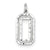 14k White Gold Casted Large Diamond Cut Number 0 Charm hide-image