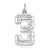 Casted Large Diamond Cut Number 3 Charm in 14k White Gold