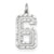 Casted Large Diamond Cut Number 6 Charm in 14k White Gold