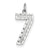 Casted Large Diamond Cut Number 7 Charm in 14k White Gold