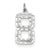 Casted Large Diamond Cut Number 8 Charm in 14k White Gold