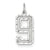 Casted Large Diamond Cut Number 9 Charm in 14k White Gold