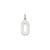 Small Polished Number 0 Charm in 14k White Gold