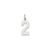 Small Polished Number 2 Charm in 14k White Gold