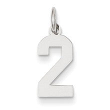 14k White Gold Small Polished Number 2 Charm hide-image