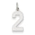 14k White Gold Small Polished Number 2 Charm hide-image