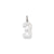 Small Polished Number 3 Charm in 14k White Gold