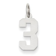 14k White Gold Small Polished Number 3 Charm hide-image