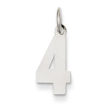 14k White Gold Small Polished Number 4 Charm hide-image
