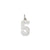 Small Polished Number 5 Charm in 14k White Gold