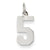 14k White Gold Small Polished Number 5 Charm hide-image