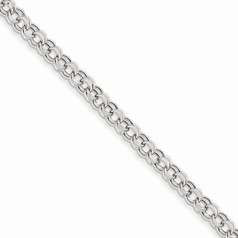 14K White Gold Lite Double Link Charm