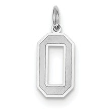 14k White Gold Medium Satin Number 0 Charm hide-image