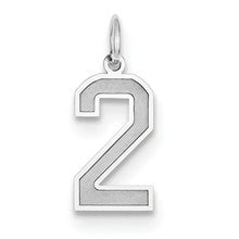 14k White Gold Medium Satin Number 2 Charm hide-image