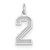 14k White Gold Medium Satin Number 2 Charm hide-image