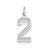 Medium Satin Number 2 Charm in 14k White Gold