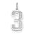 14k White Gold Medium Satin Number 3 Charm hide-image