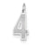 14k White Gold Medium Satin Number 4 Charm hide-image