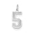 Medium Satin Number 5 Charm in 14k White Gold