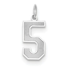 14k White Gold Medium Satin Number 5 Charm hide-image