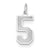 14k White Gold Medium Satin Number 5 Charm hide-image