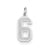 Medium Satin Number 6 Charm in 14k White Gold
