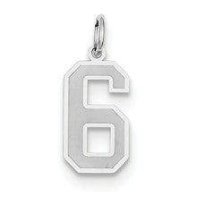 14k White Gold Medium Satin Number 6 Charm hide-image