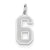 14k White Gold Medium Satin Number 6 Charm hide-image