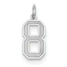 14k White Gold Medium Satin Number 8 Charm hide-image