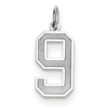 14k White Gold Medium Satin Number 9 Charm hide-image