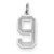 14k White Gold Medium Satin Number 9 Charm hide-image