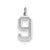 Medium Satin Number 9 Charm in 14k White Gold