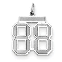 14k White Gold Medium Satin Number 88 Charm hide-image