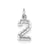 Casted Small Diamond Cut Number 2 Charm in 14k White Gold
