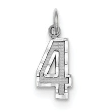 14kw Casted Small Diamond Cut Number 4 Charm hide-image