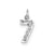 Casted Small Diamond Cut Number 7 Charm in 14k White Gold