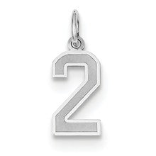 14k White Gold Small Satin Number 2 Charm hide-image