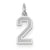 14k White Gold Small Satin Number 2 Charm hide-image