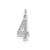 Small Satin Number 4 Charm in 14k White Gold
