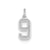 Small Satin Number 9 Charm in 14k White Gold