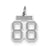 Small Satin Number 88 Charm in 14k White Gold