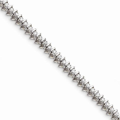 14K White Gold AA Diamond Tennis Bracelet