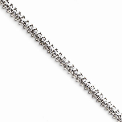 14K White Gold AA Diamond Tennis Bracelet