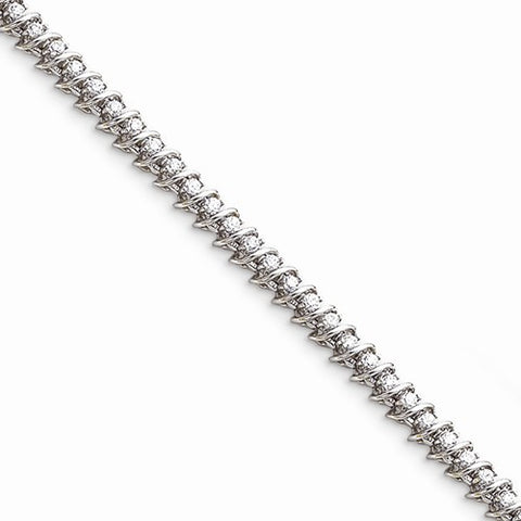 14K White Gold AA Diamond Tennis Bracelet
