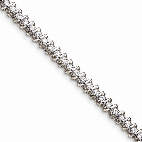 14K White Gold AA Diamond Tennis Bracelet