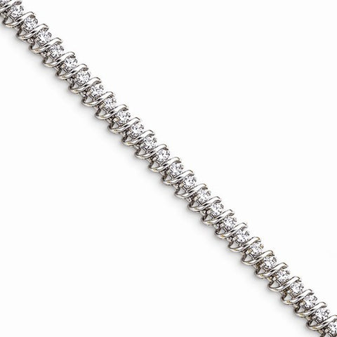 14K White Gold AA Diamond Tennis Bracelet