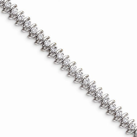 14K White Gold AA Diamond Tennis Bracelet