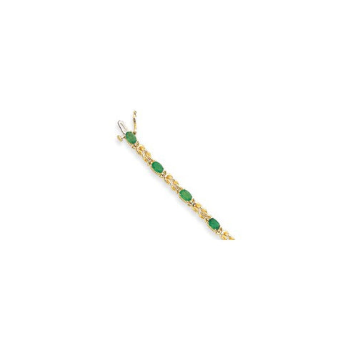 14K Yellow Gold Emerald Bracelet
